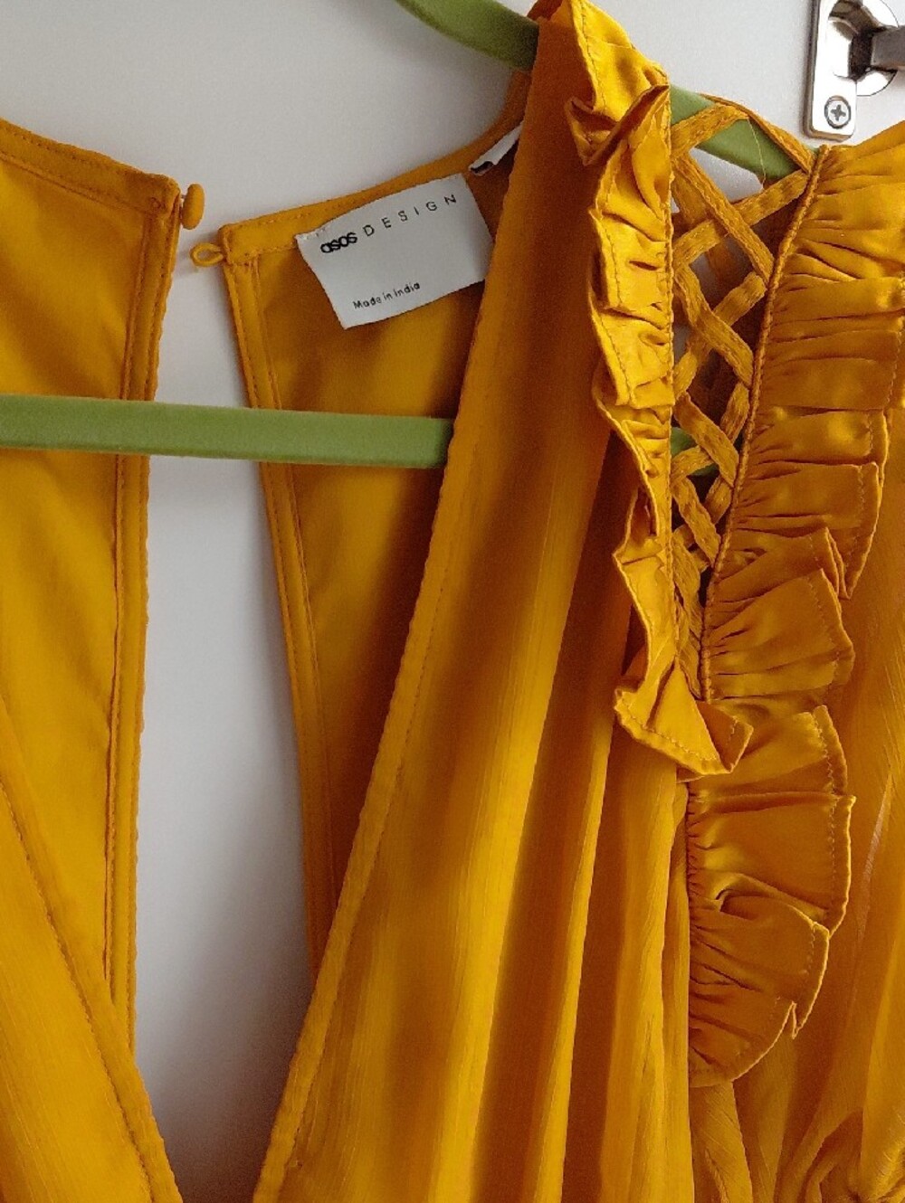 ASOS Sunny V-Neck Ruffle Mini Dress - Picture 4 of 4